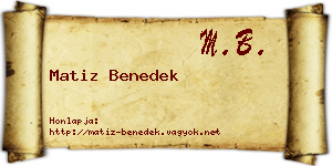 Matiz Benedek névjegykártya